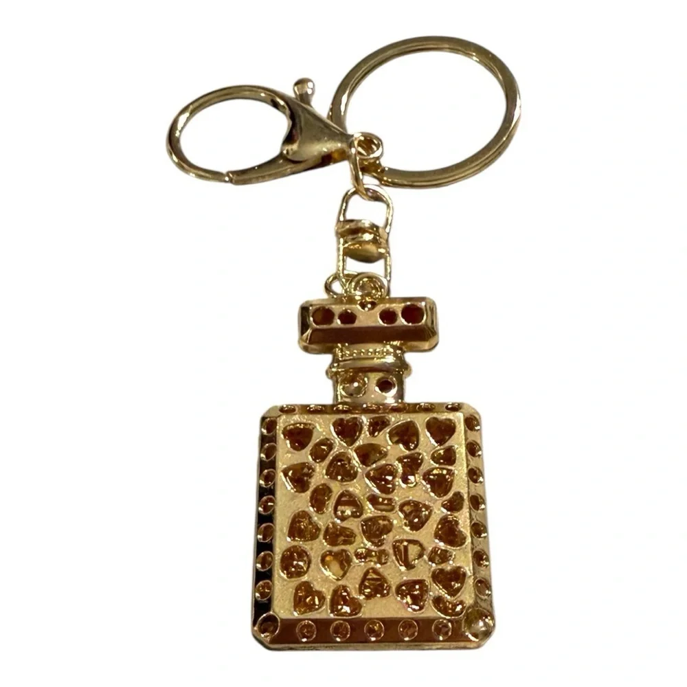 Pink Parfum No. 5 Inspired Keychain / Bag Charm – Rhinestone Bling